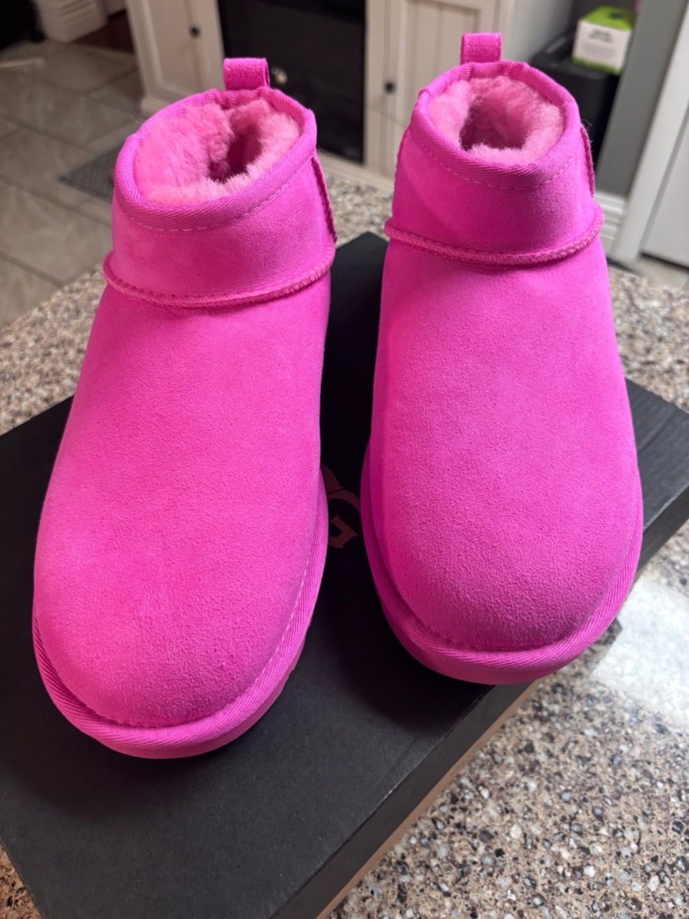 UGG Hot Pink Suede Mini Booties